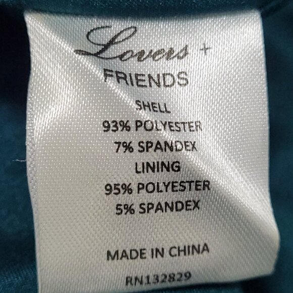 Lovers + Friends Green Strapless Asymmetric Slit Stretch Midi Dress USA Medium M - Picture 3 of 15